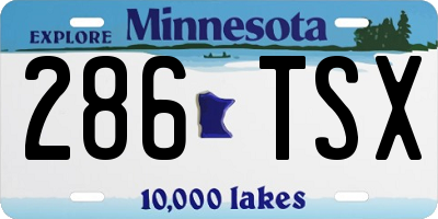 MN license plate 286TSX