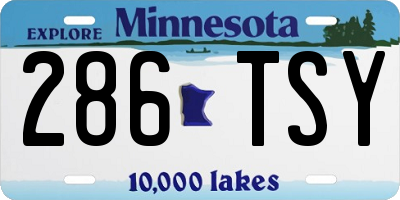 MN license plate 286TSY