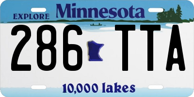MN license plate 286TTA