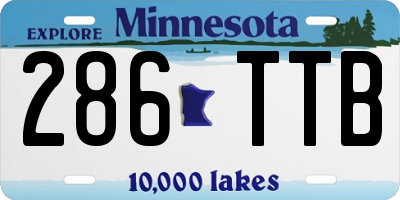 MN license plate 286TTB