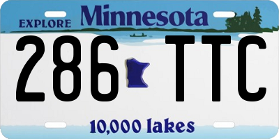 MN license plate 286TTC