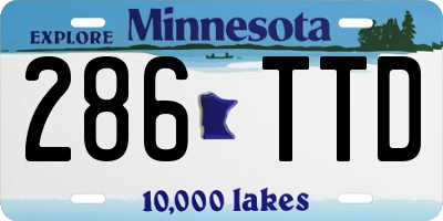 MN license plate 286TTD