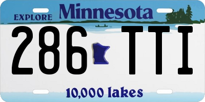 MN license plate 286TTI