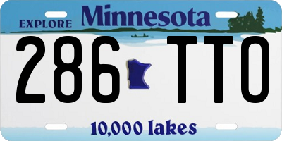 MN license plate 286TTO