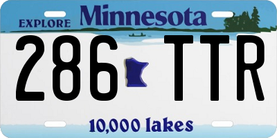 MN license plate 286TTR