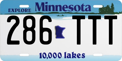 MN license plate 286TTT