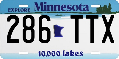 MN license plate 286TTX