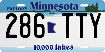 MN license plate 286TTY