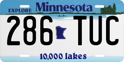 MN license plate 286TUC