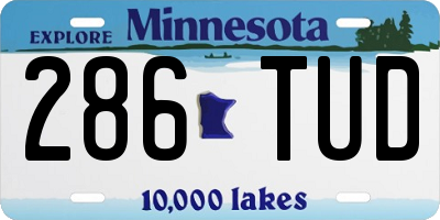 MN license plate 286TUD