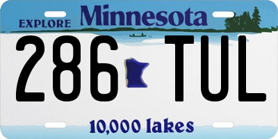 MN license plate 286TUL