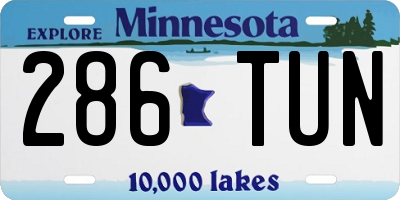 MN license plate 286TUN