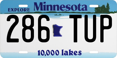 MN license plate 286TUP