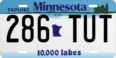 MN license plate 286TUT