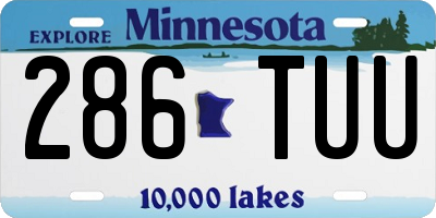 MN license plate 286TUU