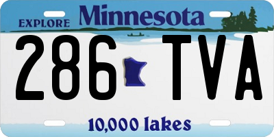MN license plate 286TVA