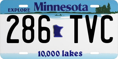 MN license plate 286TVC