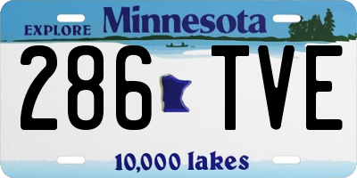 MN license plate 286TVE