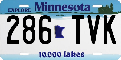 MN license plate 286TVK