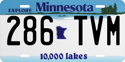 MN license plate 286TVM