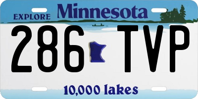 MN license plate 286TVP