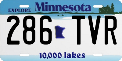 MN license plate 286TVR