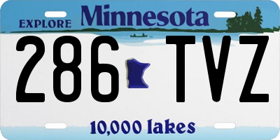 MN license plate 286TVZ
