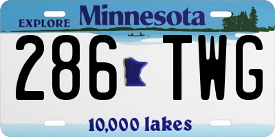 MN license plate 286TWG
