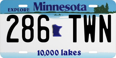 MN license plate 286TWN