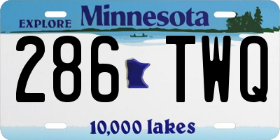 MN license plate 286TWQ
