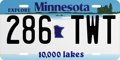 MN license plate 286TWT