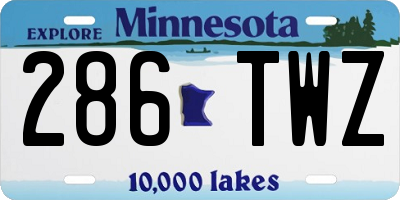 MN license plate 286TWZ
