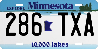 MN license plate 286TXA