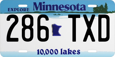 MN license plate 286TXD