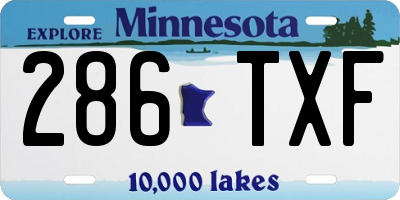 MN license plate 286TXF