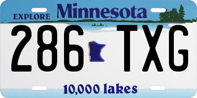 MN license plate 286TXG