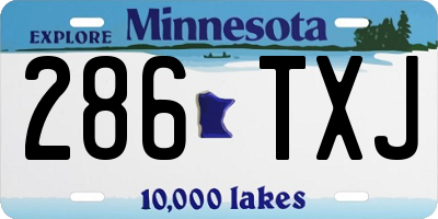 MN license plate 286TXJ