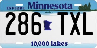 MN license plate 286TXL