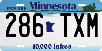 MN license plate 286TXM