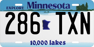 MN license plate 286TXN