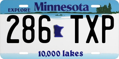 MN license plate 286TXP