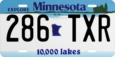 MN license plate 286TXR