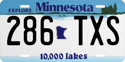 MN license plate 286TXS