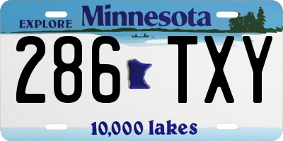 MN license plate 286TXY