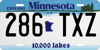 MN license plate 286TXZ