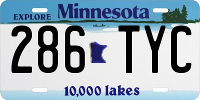 MN license plate 286TYC