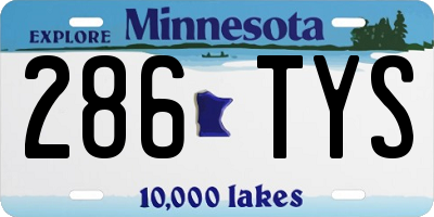 MN license plate 286TYS