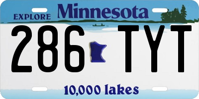 MN license plate 286TYT