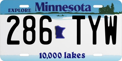 MN license plate 286TYW