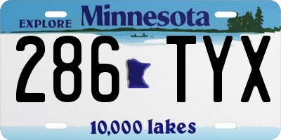 MN license plate 286TYX